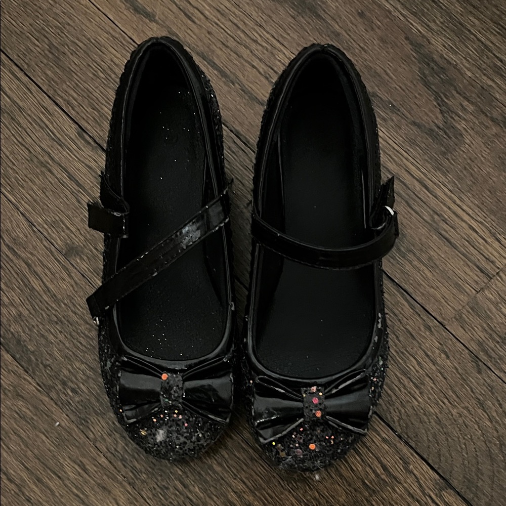 Black Glitter Kids Shoes